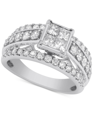 image of Diamond Princess Cut Engagement Ring (2 ct. t.w.) in 10k White Gold