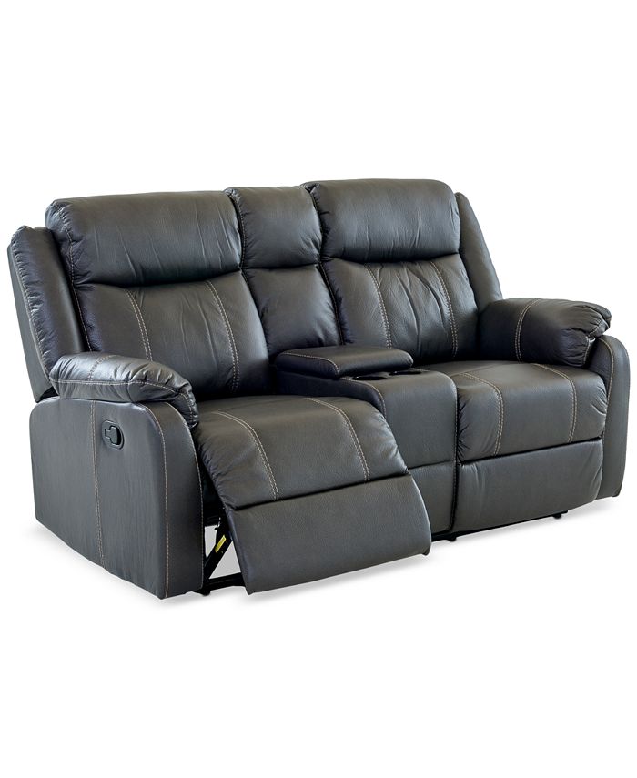 Macy's Fleurus 72" Fabric Reclining Loveseat with Console Macy's