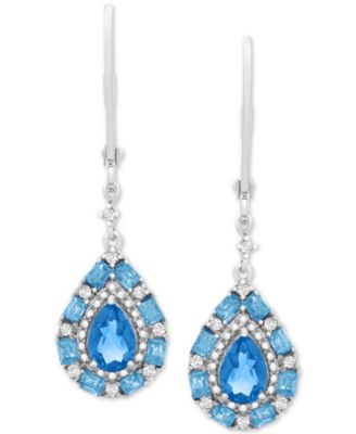 Garnet Teardrop Drop Earrings (1-1/2 ct. t.w.) in Sterling Silver  (Also in Blue Topaz, Pink Morganite, Peridot & Citrine)