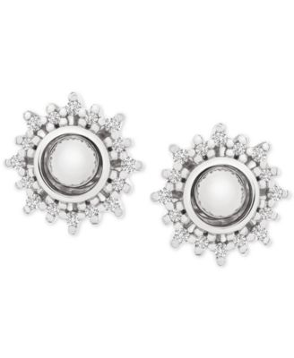 Macy s Diamond Sunburst Earring Jackets 1 6 ct. t.w. in 14k White Gold Macy s