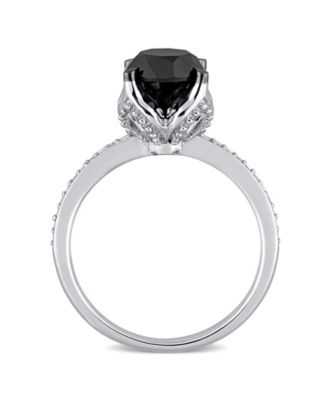 Black and White Diamond (2 ct. t.w.) Engagement Ring in 14k White Gold