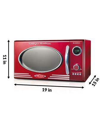 0.9 Cu.ft Retro Microwave Oven - Red