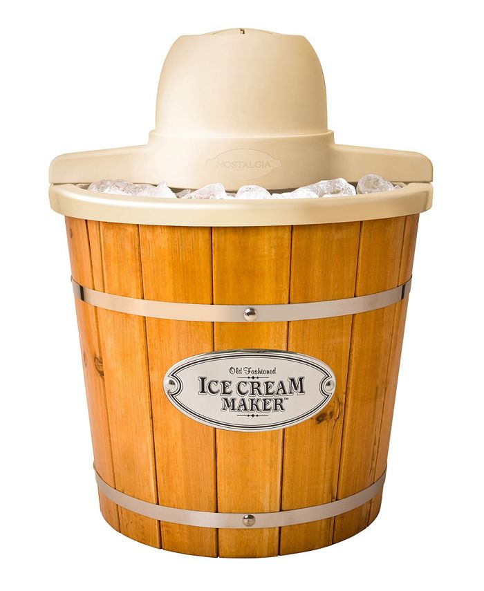 Nostalgia 4Qt. Electric Ice Cream Maker with Wood Slatted Bucket