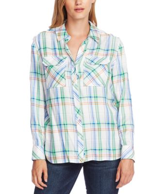 vince camuto plaid top
