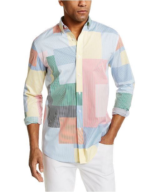 Club Room Men S Patchwork Stripe Shirt Created For Macy S