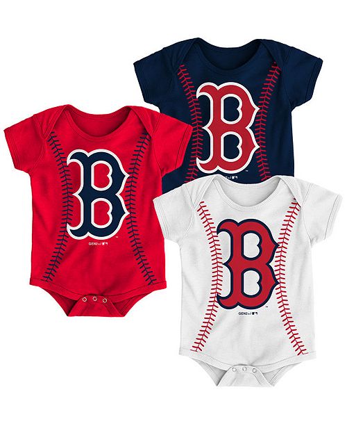Outerstuff Baby Boston Red Sox Running Home 3 Piece Bodysuit Set