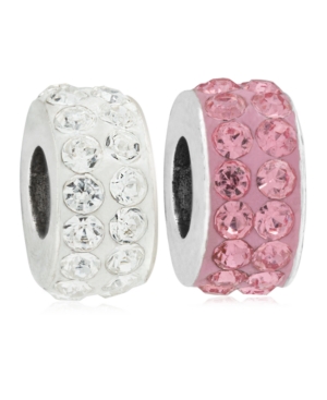 RHONA SUTTON 4 KIDS CHILDREN'S CRYSTAL WASHER BEAD CHARMS - SET OF 2 IN STERLING SILVER