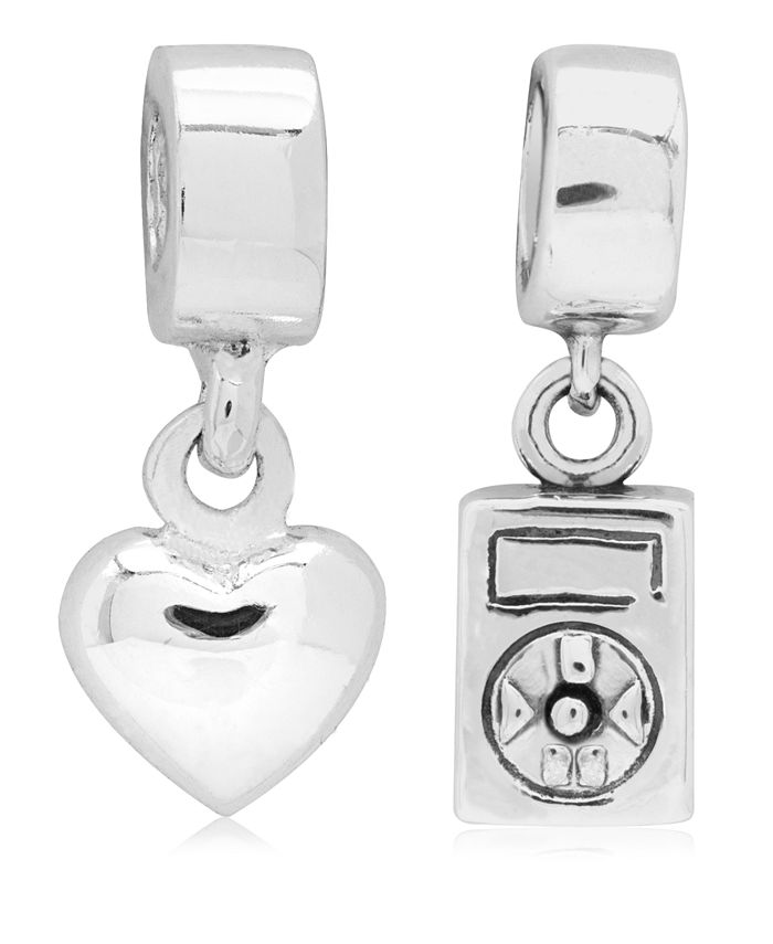 Rhona Sutton - Children's Music Love Drop Charms - Set of 2 in Sterling Silver