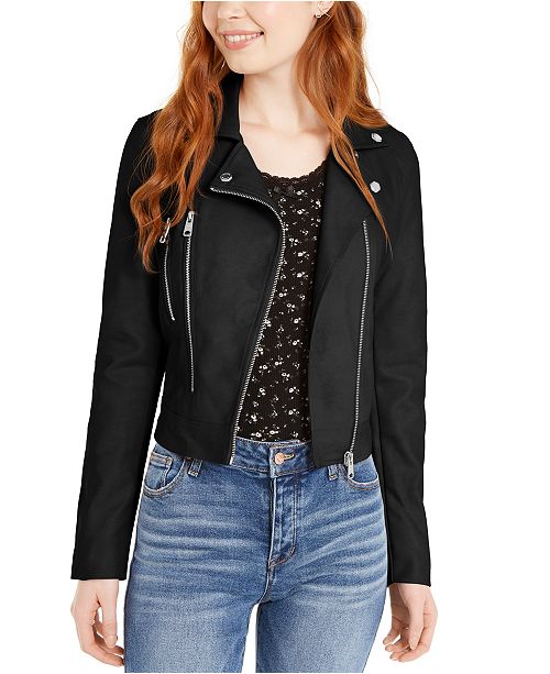 Juniors' FauxLeather Jacket & Reviews Coats Women Macy's