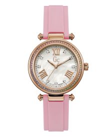 Gc Women's Prime Chic Pink Silicone Strap Watch 36mm