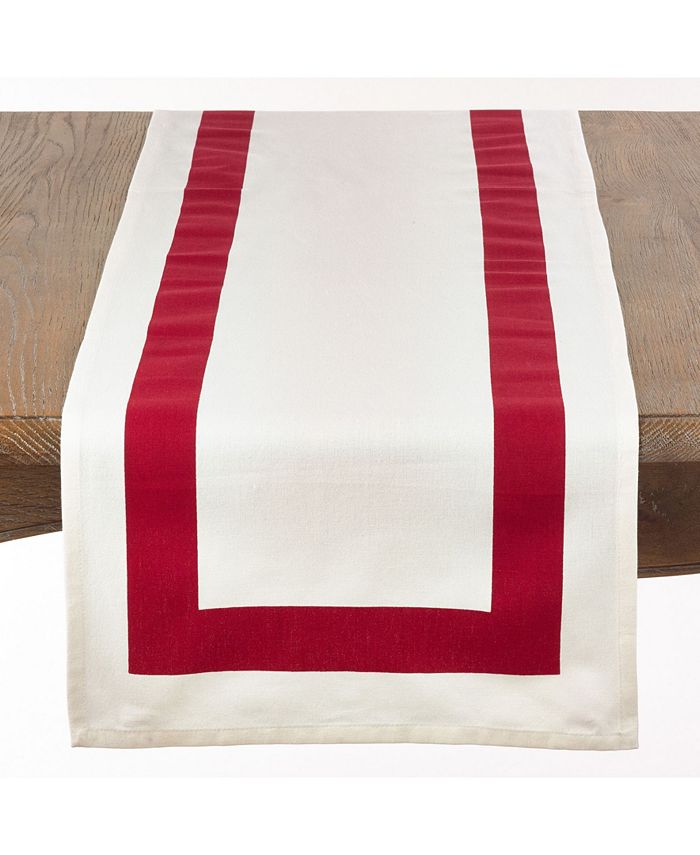 Saro Lifestyle Banded Border Table Runner Macy's