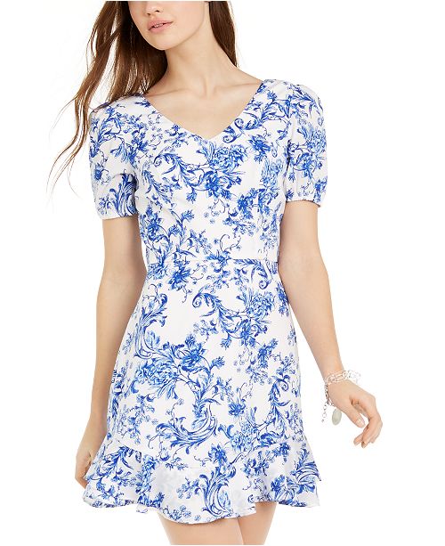 City Studios Juniors Floral Print Cutout Back Dress Reviews