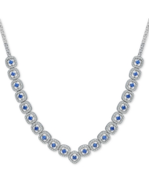 image of Cubic Zirconia Blue Cushion Halo 16