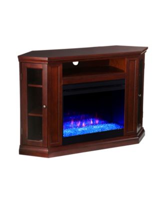 Stonington Color Changing Corner Convertible Electric Fireplace with Storage