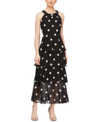 mid length polka dot dress