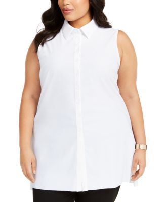Alfani Plus Size Sleeveless Knit Button 