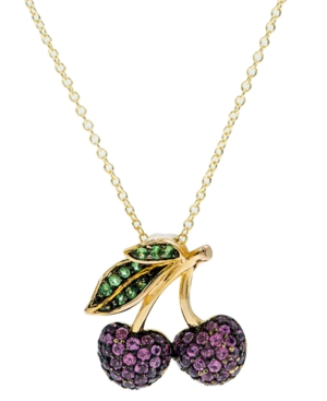 image of Rhodolite Garnet (1-7/8ct t.w.) and Tsavorite (1/5ct t.w.) Pendant in 14K Gold