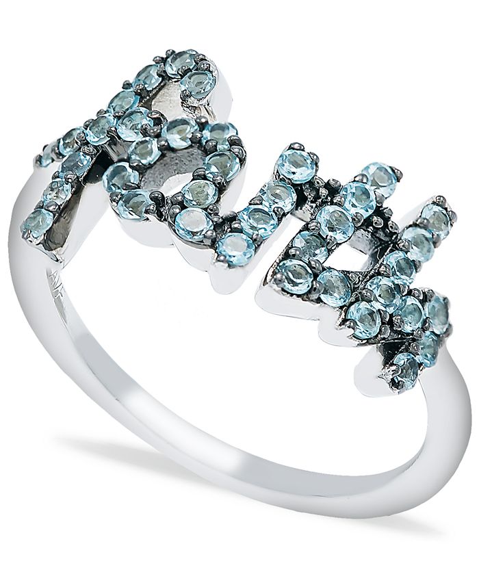 Macy's - Blue Topaz (1 ct. t.w.) 'Faith' Ring in Sterling Silver
