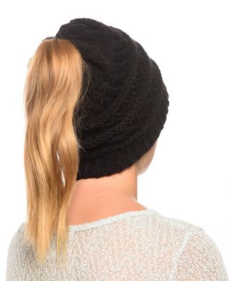 Messy Bun Ponytail Crochet Beanie