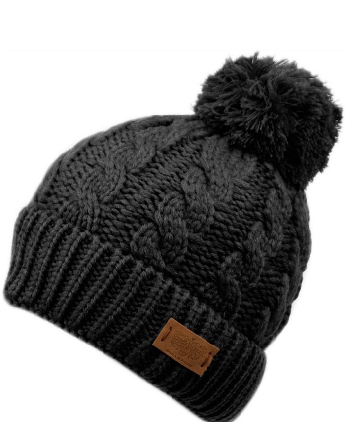 Angela & William Cable Pom Beanie with Sherpa Lining & Reviews - Hats, Gloves & Scarves - & Accessories - Macy's