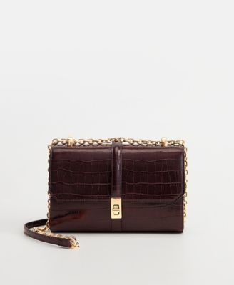 croc effect bag mango