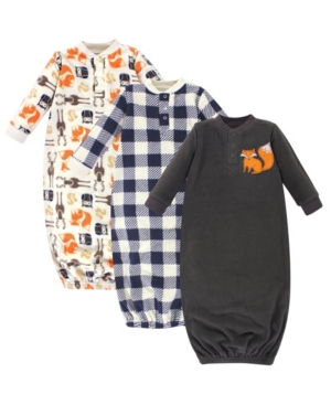 image of Hudson Baby Baby Boy Fleece Gown, 3 Pack