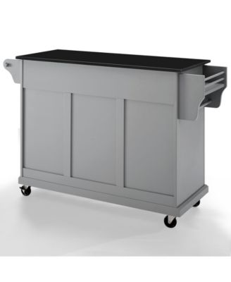 Crosley Solid Black Granite Top Kitchen Cart, Island
