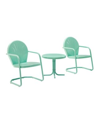 Crosley Griffith 3 Piece Metal Outdoor Conversation Seating Set - Two ...