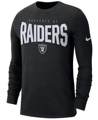 Nike Men's Oakland Raiders Dri-FIT Cotton Property Of Long Sleeve T ...