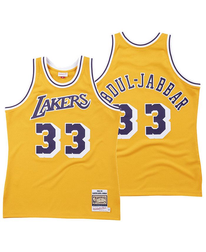 Mitchell & Ness Kareem Abdul-Jabbar Gold Los Angeles Lakers Big & Tall Hardwood Classics Jersey