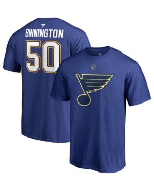 Majestic Men's Jordan Binnington St Louis Blues Authentic Stack Name & Number T-Shirt