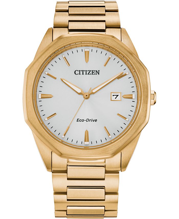 Citizen Eco-Drive Men's Corso Gold-Tone Stainless Steel Bracelet Watch 41mm  & Reviews - All Watches - Jewelry & Watches - Macy's