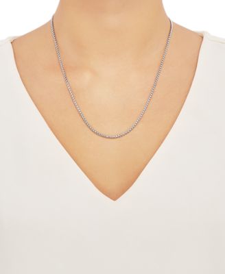 Rounded Box Link 22 Chain Necklace (2mm) in Sterling Silver or 18k Gold-Plated Over Sterling Silver