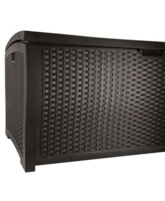 Suncast DBW9200 99 Gallon Outdoor Resin Patio Storage Chest with Handles, Mocha