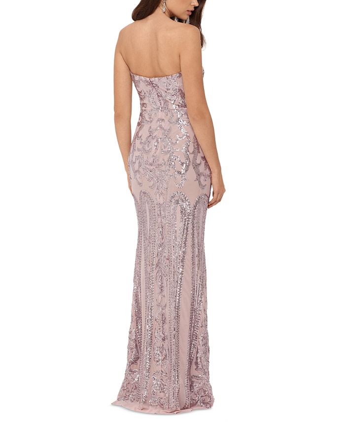 Betsy & Adam Strapless Sequin Gown - Macy's