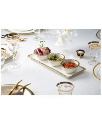 Bowl with Beaded Design Relish Dish