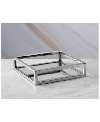 Mirrored Napkin Holder with Chrome Rails