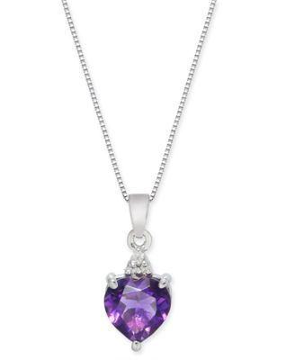 Macy's Amethyst (1-3/4 Ct. T.w.) & Diamond Accent 18" Pendant Necklace ...