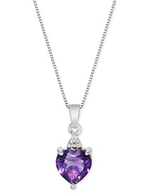Amethyst (1-3/4 ct. t.w.) & Diamond Accent 18" Pendant Necklace in 14k White Gold
