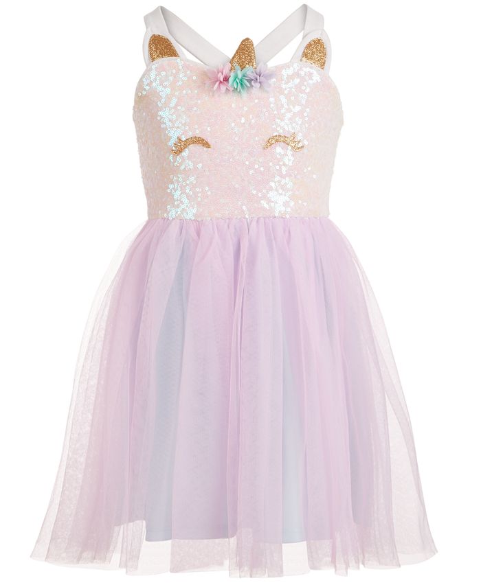 Pink & Violet Toddler Girls Sequin Unicorn Dress - Macy's