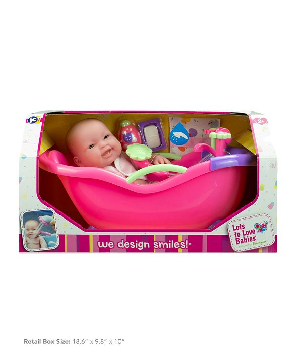 JC TOYS Bath Time Gift set with 14" Washable Baby doll and ...