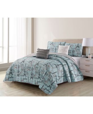 Harper Lane - Travel to Paris 5 piece Quilt Set King