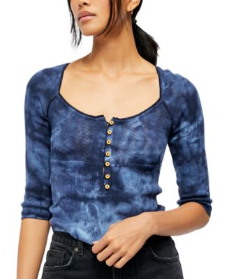 Free People - Rory Printed 3/4-Sleeve Henley