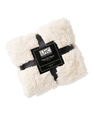 Faux-Rabbit Reversible Oversized Throw, 60" x 70"