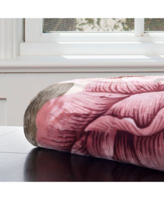 Rose Heavy Thick Plush Mink Oversized Throw, 74" x 91"