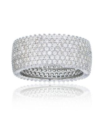 Macy's - Cubic Zirconia Micropaved Multi Row Eternity Band in Rhodium Plated Sterling Silver