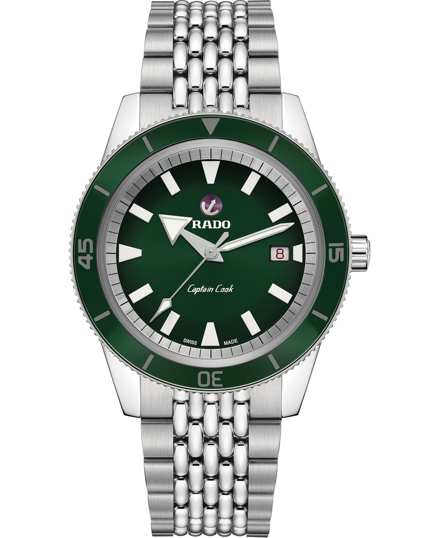 Мужские часы Rado Swiss Automatic HyperChrome Captain Cook Stainless Steel Bracelet Diver Watch 42mm — фото 1