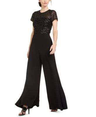 Calvin Klein - Sequinned-Top Wide-Leg Jumpsuit