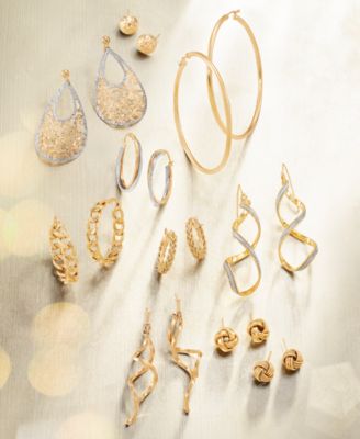 Italian Gold Love Knot Stud Earrings in 14k Gold or White