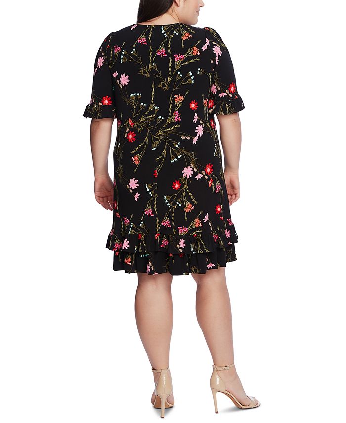CeCe Plus Size Ruffled Floral-Print Dress - Macy's